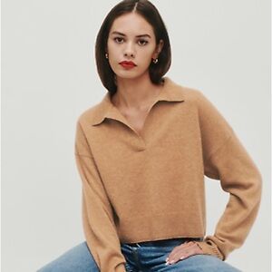 Reformation Cropped Cashmere Polo Sweater